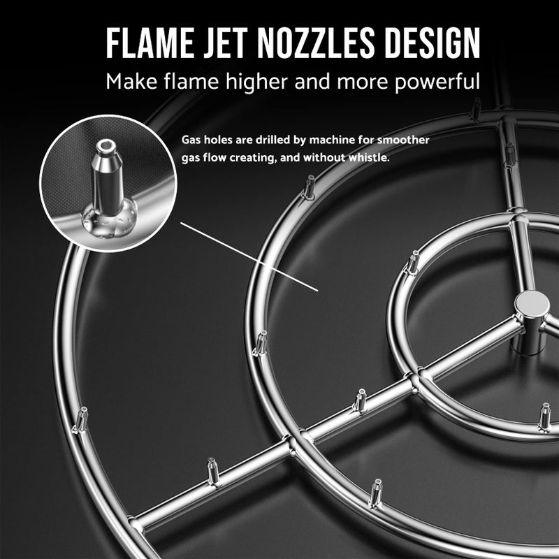 Skyflame 30-Inch Round Stainless Steel Fire Pit Jet Burner Ring, High Flame - Image 4
